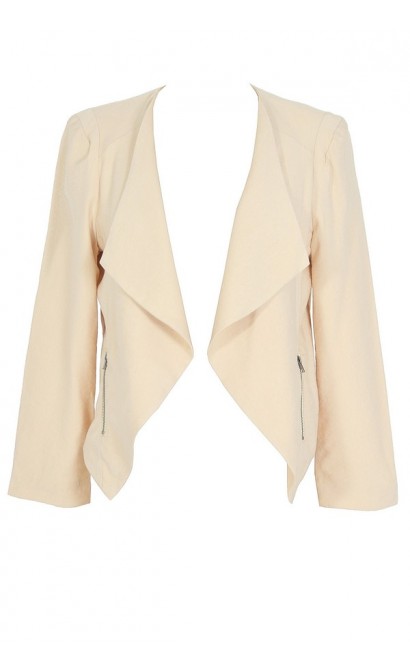 Class Act Open Jacket in Beige